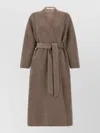 Co Long Belted Wrap At Side Pockets In Neutral