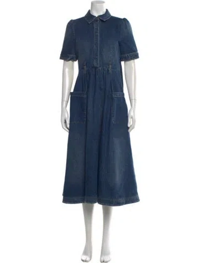 Pre-owned Co Long Dress In Blue