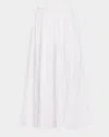 Co Long Plisse Skirt In Optic White