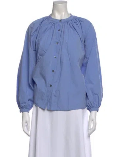 Pre-owned Co Long Sleeve Blouse In Blue