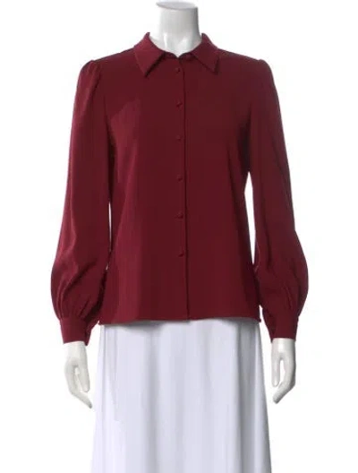 Pre-owned Co Long Sleeve Blouse In Burgundy