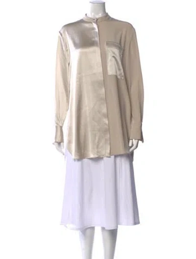 Pre-owned Co Long Sleeve Blouse In Neutral