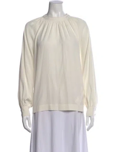 Pre-owned Co Long Sleeve Blouse In Neutral