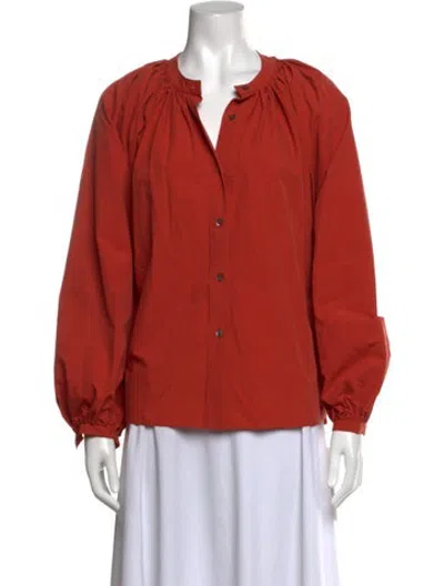 Pre-owned Co Long Sleeve Blouse In Orange