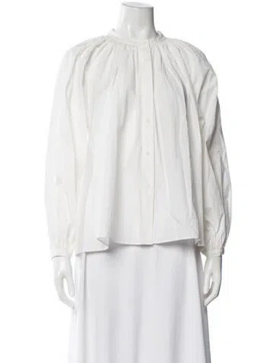 Pre-owned Co Long Sleeve Blouse In White