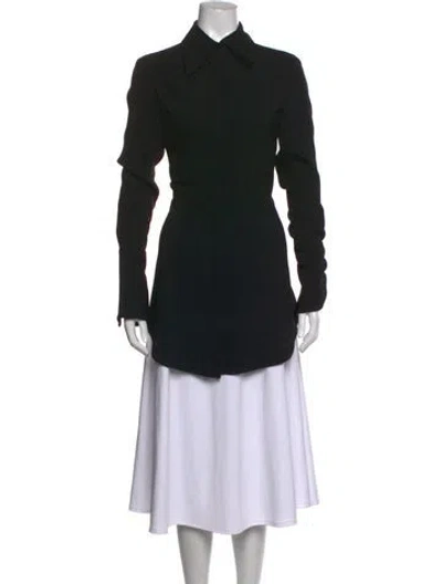 Pre-owned Co Long Sleeve Button-up Top In Black