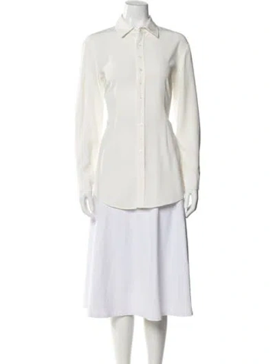 Pre-owned Co Long Sleeve Button-up Top In Blue