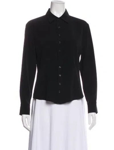 Pre-owned Co Long Sleeve Button-up Top In Blue