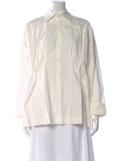 Pre-owned Co Long Sleeve Button-up Top In Neutral