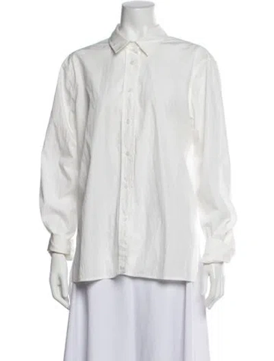 Pre-owned Co Long Sleeve Button-up Top In Neutrals