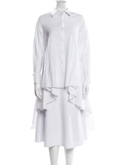 Pre-owned Co Long Sleeve Button-up Top In White