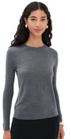 Co Long Sleeve Cashmere Crew Sweater Grey In Gray