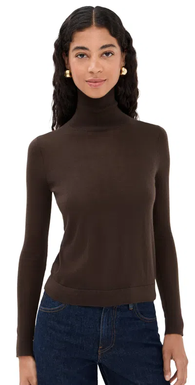 Co Long Sleeve Cashmere Turtleneck Cholate In Brown