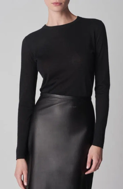 Co Long Sleeve Crew Sweater In Black