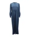 Co Long Sleeve Maxi Dress In Blue Triacetate In Blue