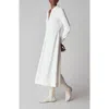 Co Long Sleeve Shirt Dress In Ivory