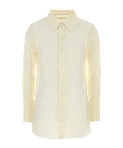 Co Long-sleeve Button-down Shirt In Neutral