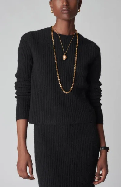 Co Wool Blend Crewneck Sweater In Black