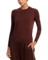 Co Long Sleeved Cashmere Crewneck Top In Brown