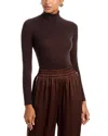 Co Long Sleeved Cashmere Turtleneck Top In Brown