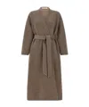 Co Long Belted Wrap At Side Pockets In Gray