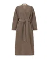 Co Long Belted Wrap At Side Pockets In Brown