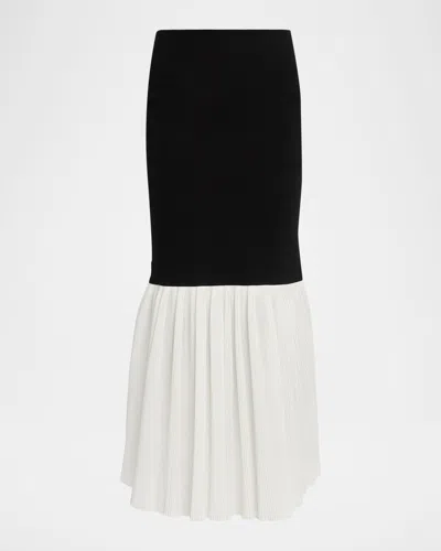 Co Lorblock Peplum Maxi Skirt In Black