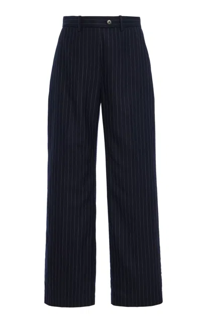 Co Menswear Drop Waist Wool Pants In Navy