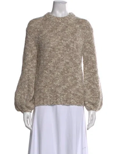 Pre-owned Co Merino Wool Crew Neck Sweater In Neutral