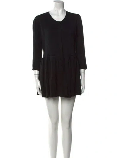 Pre-owned Co Merino Wool Mini Dress In Black
