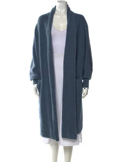 Pre-owned Co Merino Wool Open Front Sweater In Blue
