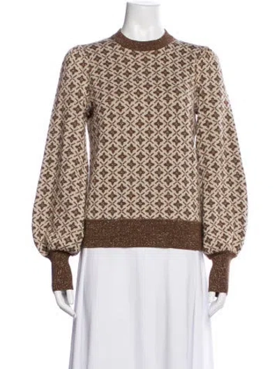 Pre-owned Co Merino Wool Patterned Sweater In Neutrals