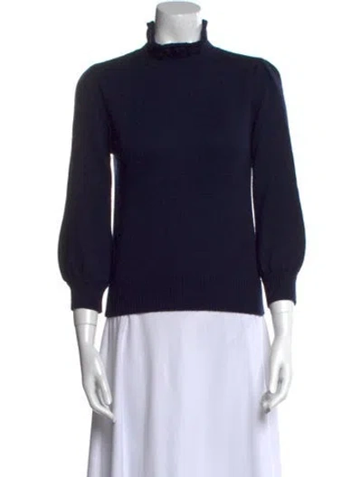 Pre-owned Co Merino Wool Turtleneck Sweater In Blue