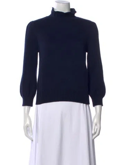Pre-owned Co Merino Wool Turtleneck Sweater In Blue