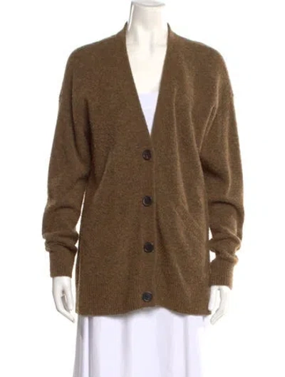 Pre-owned Co Merino Wool V-neck Sweater In Brown