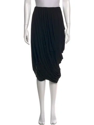 Pre-owned Co Mesh Accents Midi Length Skirt W/ Tags In Black