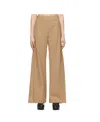 Co Mid-waist Polyester Plain Casual Pants In Nude