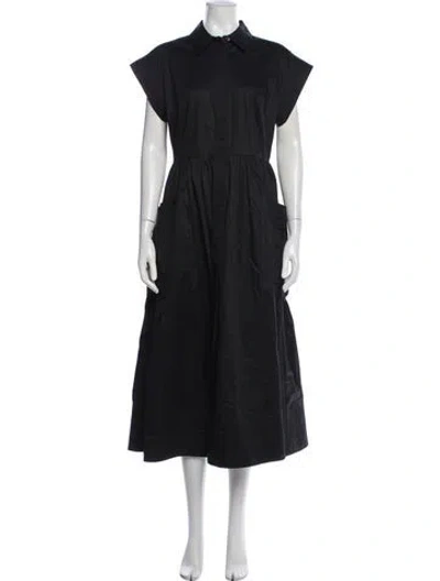 Pre-owned Co Midi Length Dress In Black