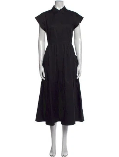 Pre-owned Co Midi Length Dress In Black