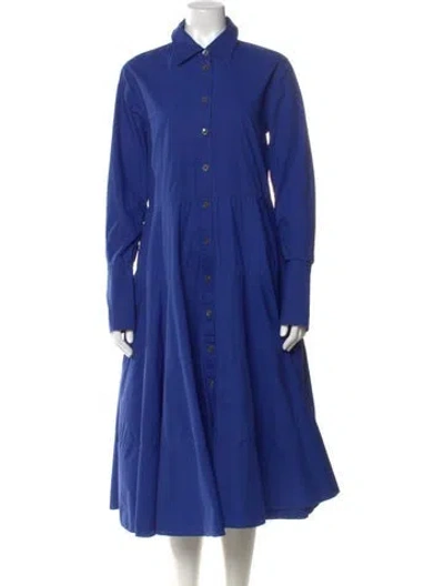 Pre-owned Co Midi Length Dress In Blue