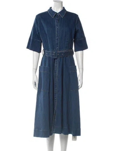 Pre-owned Co Midi Length Dress In Blue
