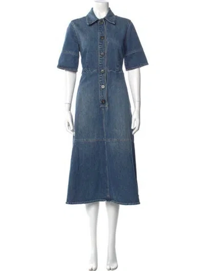 Pre-owned Co Midi Length Dress In Blue