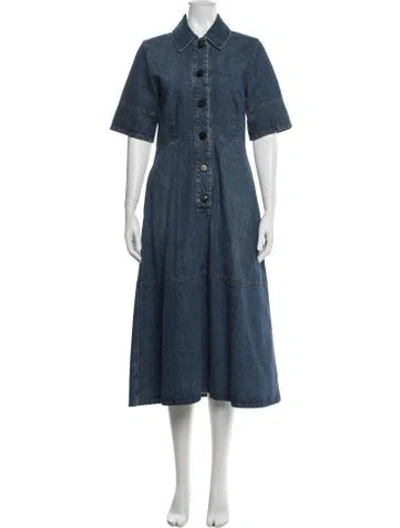 Pre-owned Co Midi Length Dress In Blue