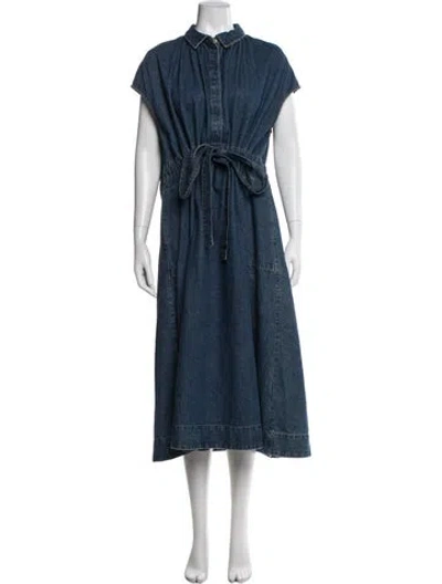 Pre-owned Co Midi Length Dress In Blue