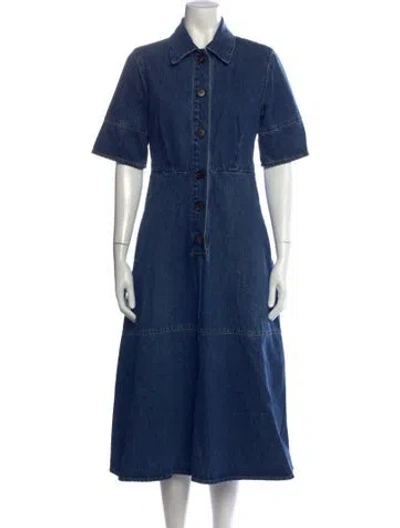 Pre-owned Co Midi Length Dress In Blue