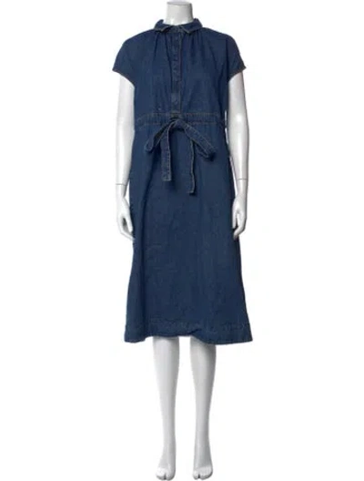 Pre-owned Co Midi Length Dress In Blue