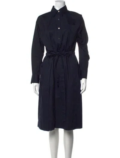 Pre-owned Co Midi Length Dress In Blue