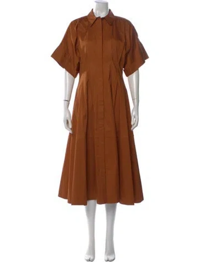 Pre-owned Co Midi Length Dress In Brown