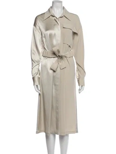 Pre-owned Co Midi Length Dress In Gray