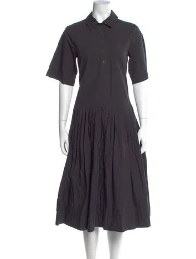 Pre-owned Co Midi Length Dress In Gray